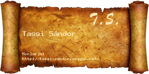 Tassi Sándor névjegykártya